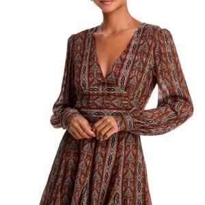 PAIGE Brown Patterned Mini Dress
